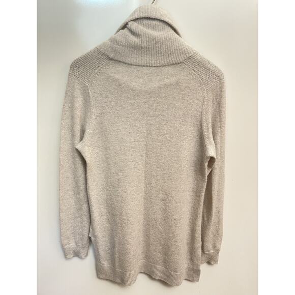 Theory Cashmere Sweater Medium Madalinda Womens Gray Cowl Long Sleeve Tunic - Picture 6 of 8